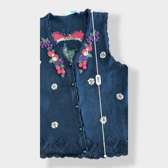 Capacity Vintage 3D Knit Fruit Sweater Vest Cardigan Size M - Picture 5 of 8